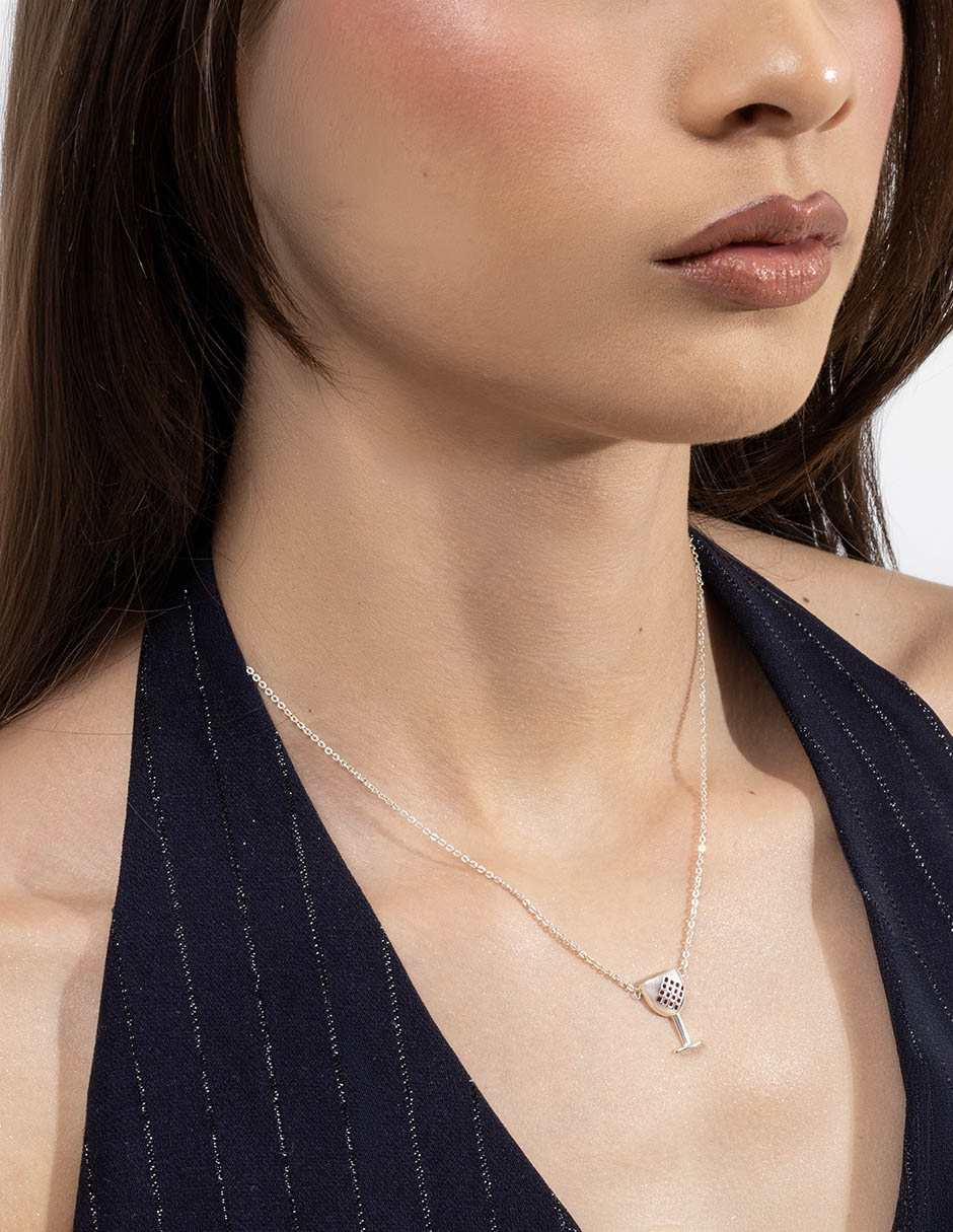 Collar de copa de martini Unlimited By Ob de plata P 925