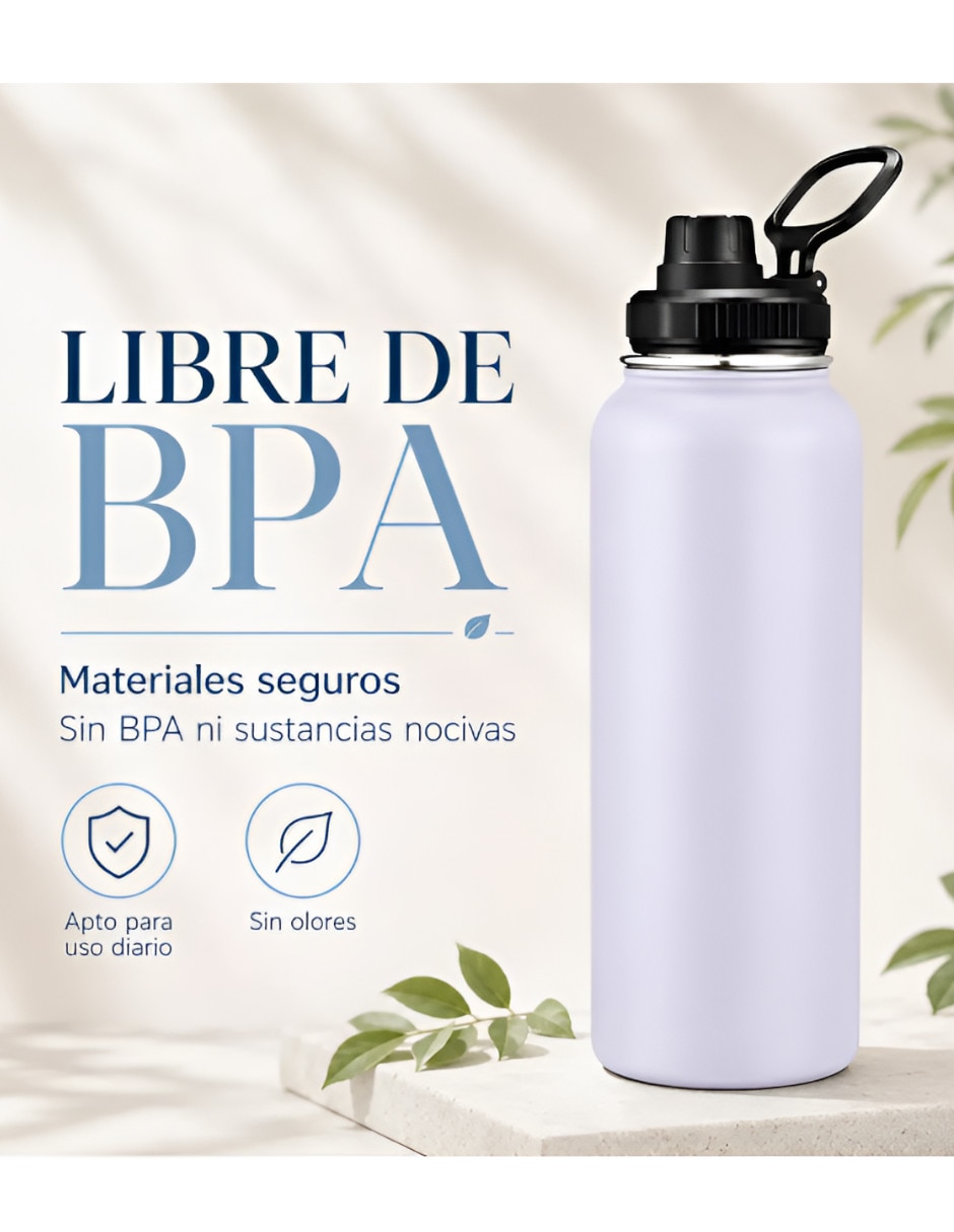 Termo de acero inoxidable con tapa rosca 1.1 L 2