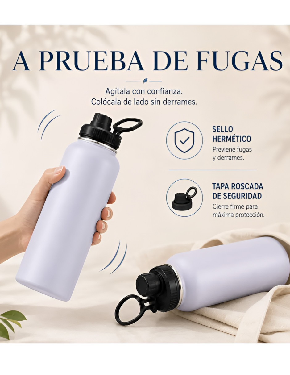 Termo de acero inoxidable con tapa rosca 1.1 L 3