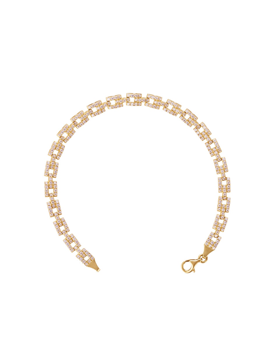 Pulsera Unlimited By Ob de oro amarillo con zirconia 10 k acabado pavé