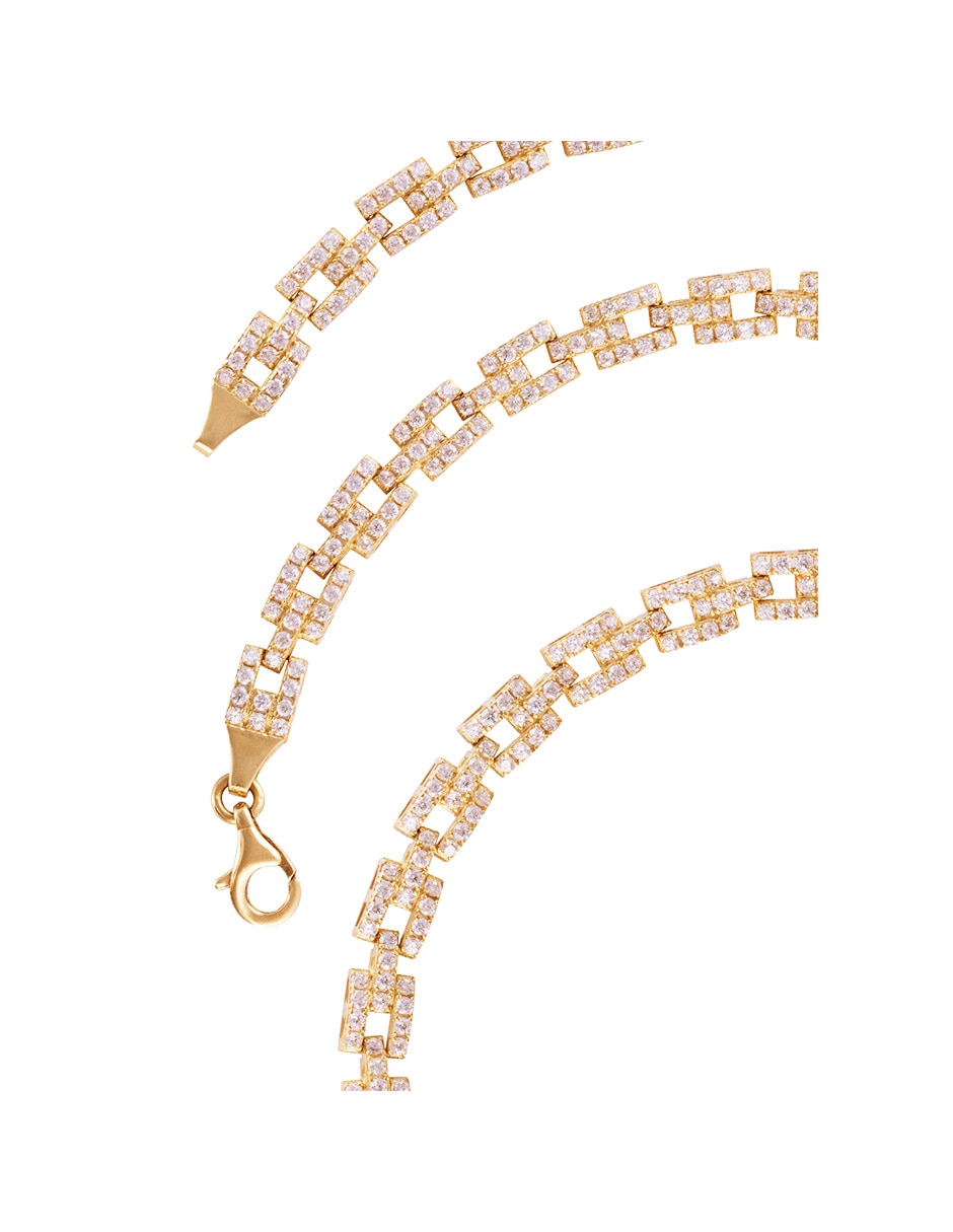 Pulsera Unlimited By Ob de oro amarillo con zirconia 10 k acabado pavé