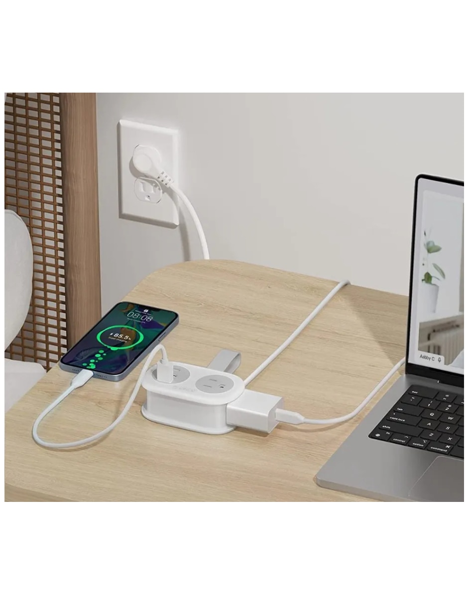 Multicontacto Genérica de 2 salidas y 2 puertos USB