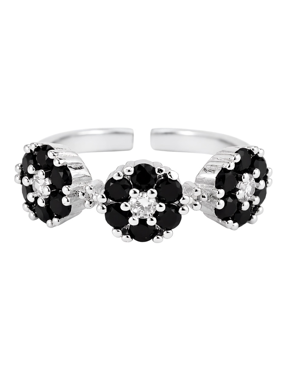 Anillo de flor Yoiko Bloom acabado de baño de rodio