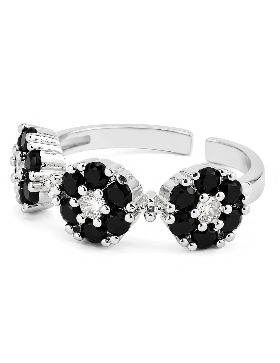 Anillo de flor Yoiko Bloom acabado de baño de rodio
