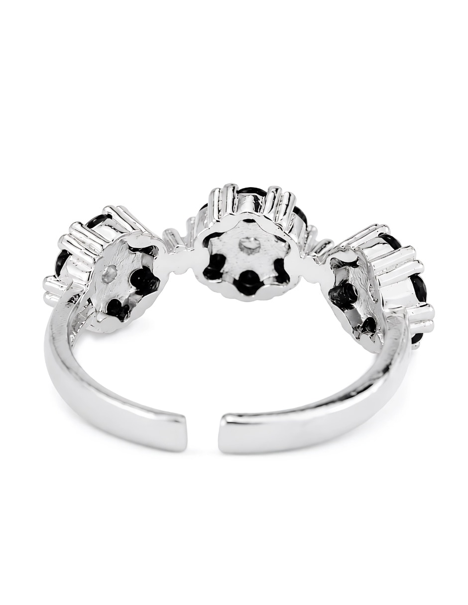 Anillo de flor Yoiko Bloom acabado de baño de rodio