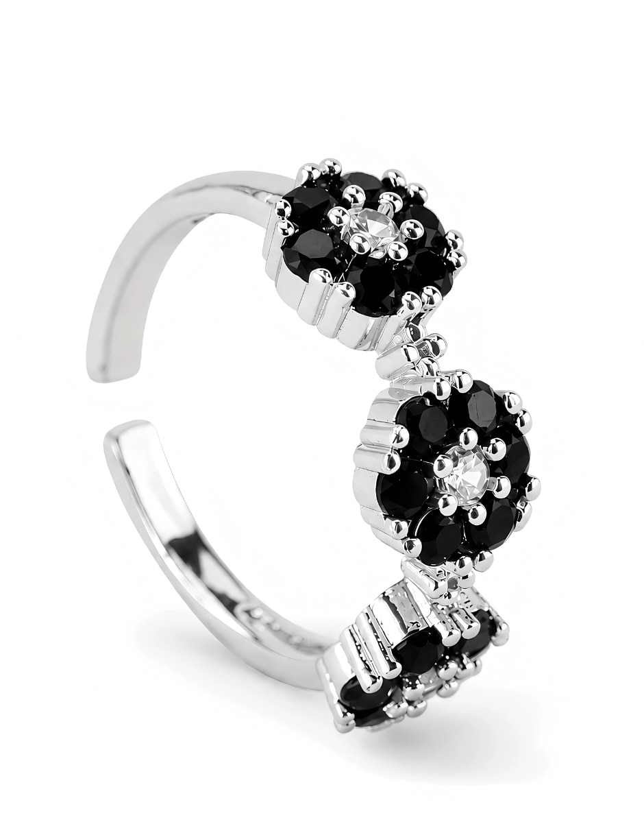 Anillo de flor Yoiko Bloom acabado de baño de rodio