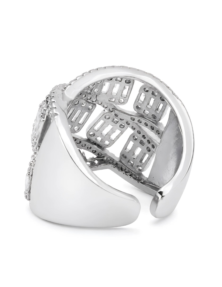 Anillo Yoiko zirconia baño de rodio