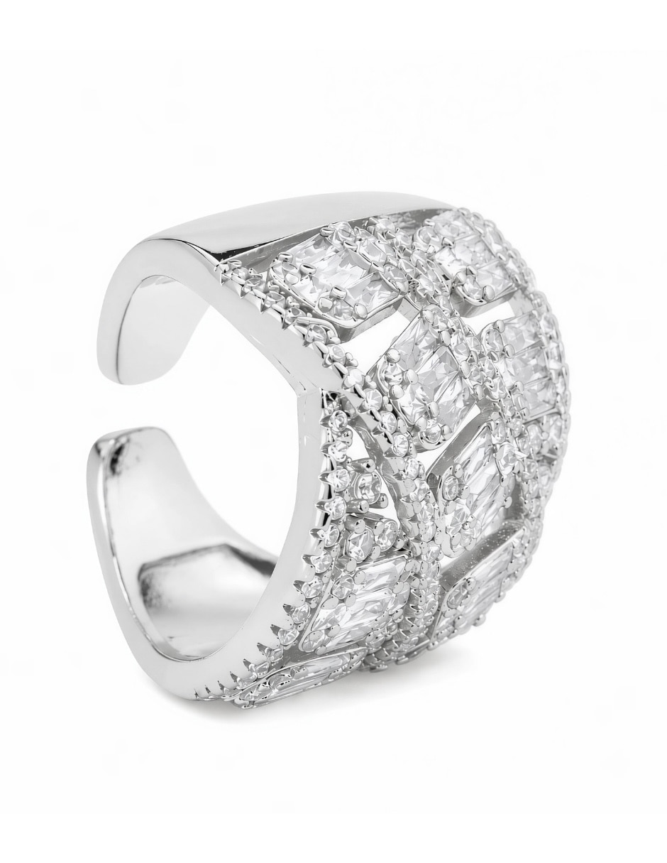 Anillo Yoiko zirconia baño de rodio