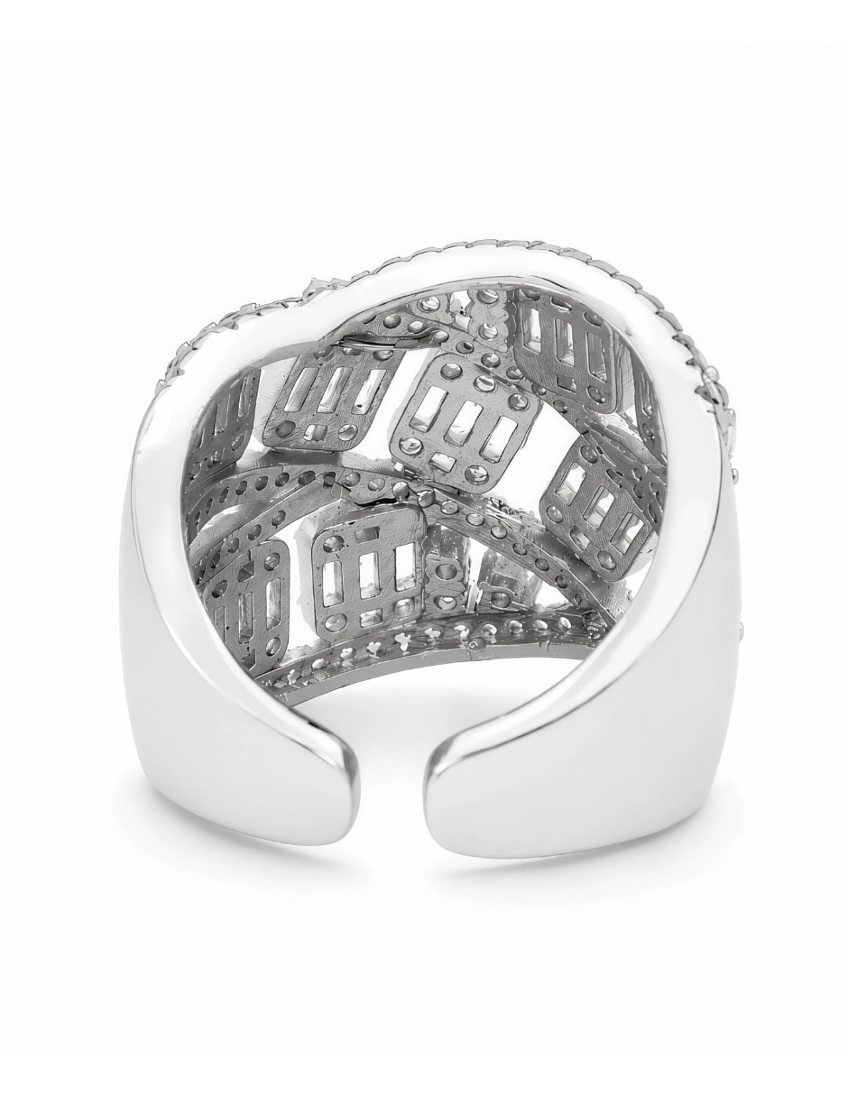 Anillo Yoiko zirconia baño de rodio