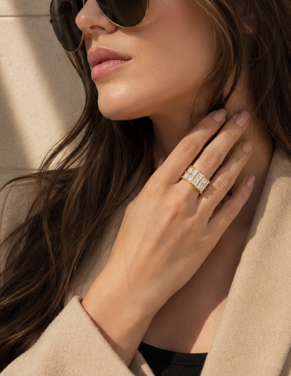 Anillo Lumière baño de oro 18 k 3