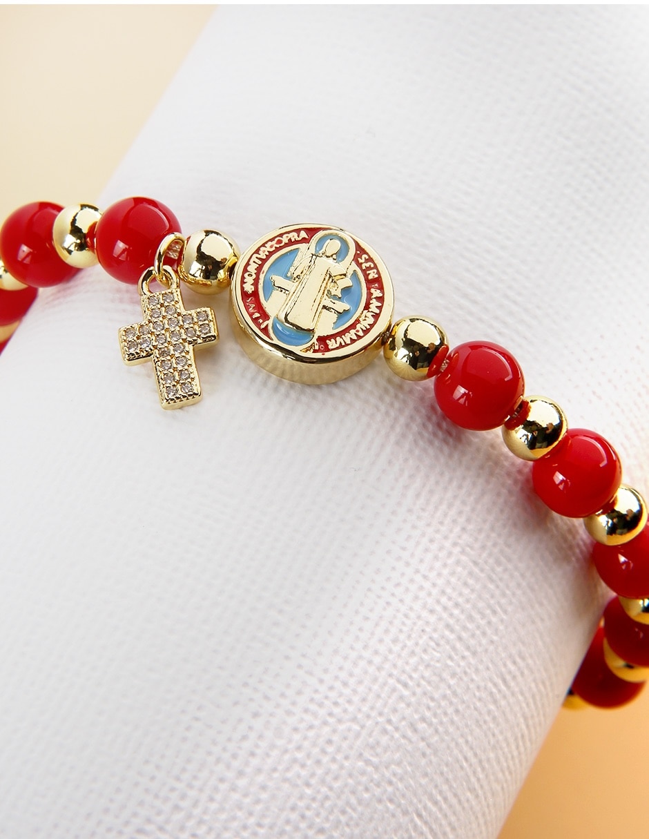 Pulsera yoiko con zirconia rubí