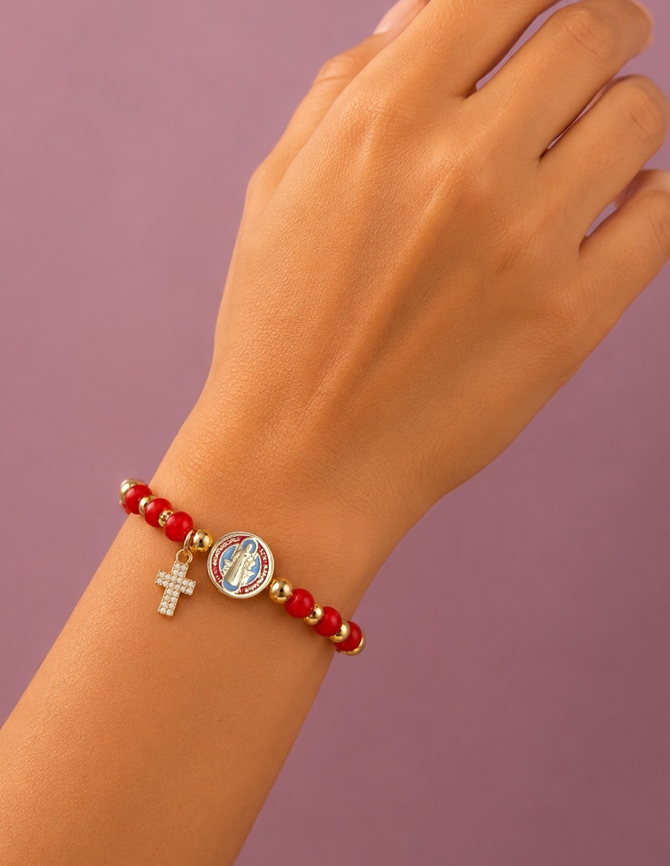 Pulsera yoiko con zirconia rubí