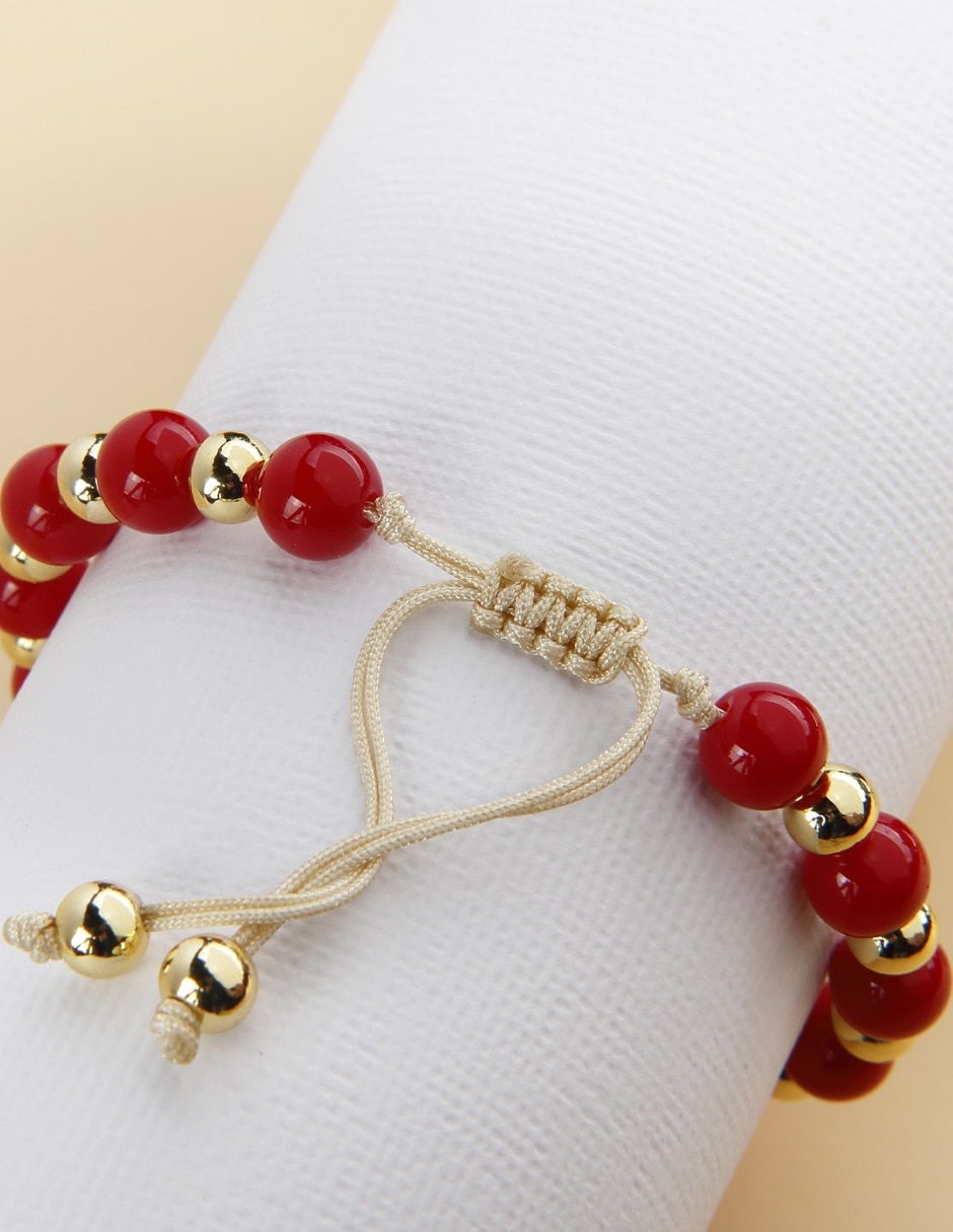 Pulsera yoiko con zirconia rubí