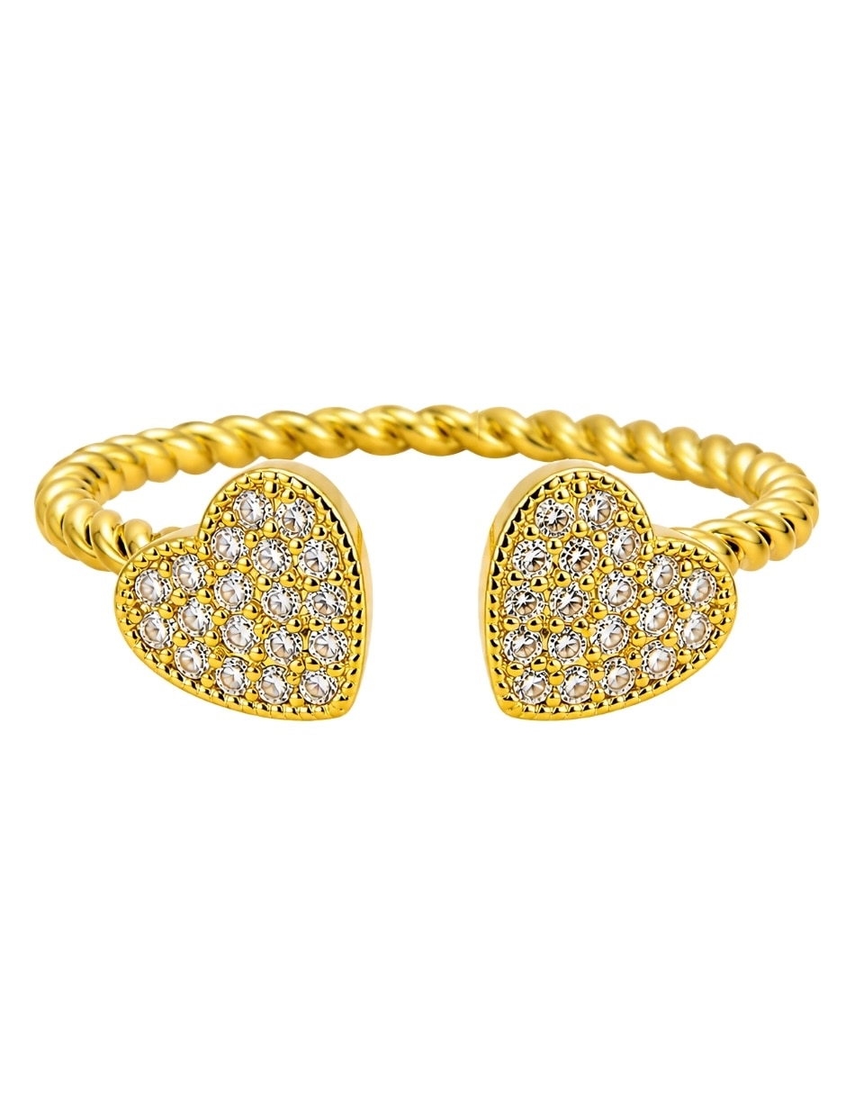 Anillo de corazón yoiko amorette golden zirconia baño de oro