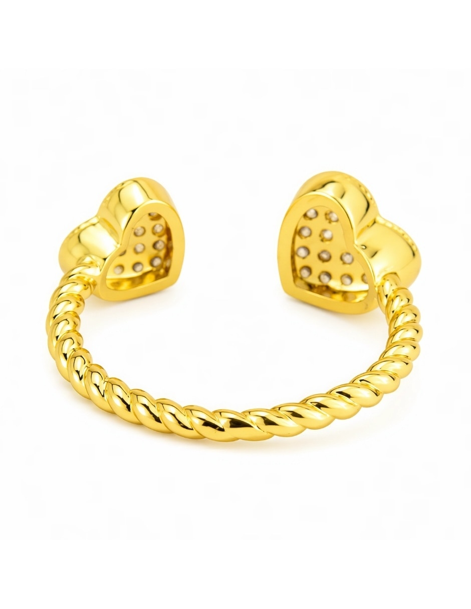 Anillo de corazón yoiko amorette golden zirconia baño de oro