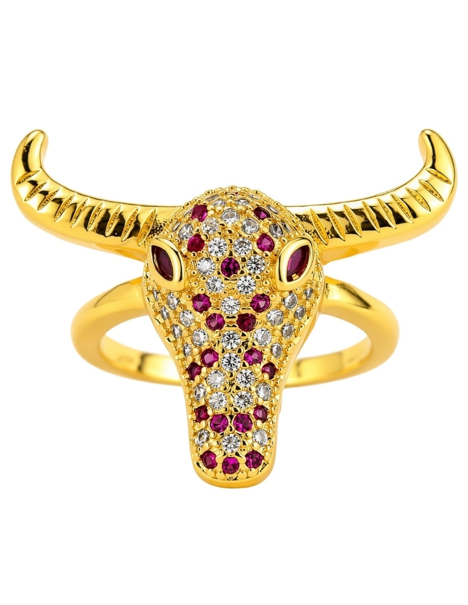 Anillo de animal Yoiko Taurus baño de oro 18 k