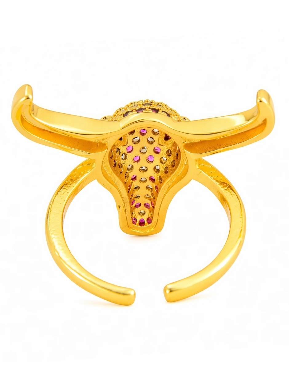 Anillo de animal Yoiko Taurus baño de oro 18 k