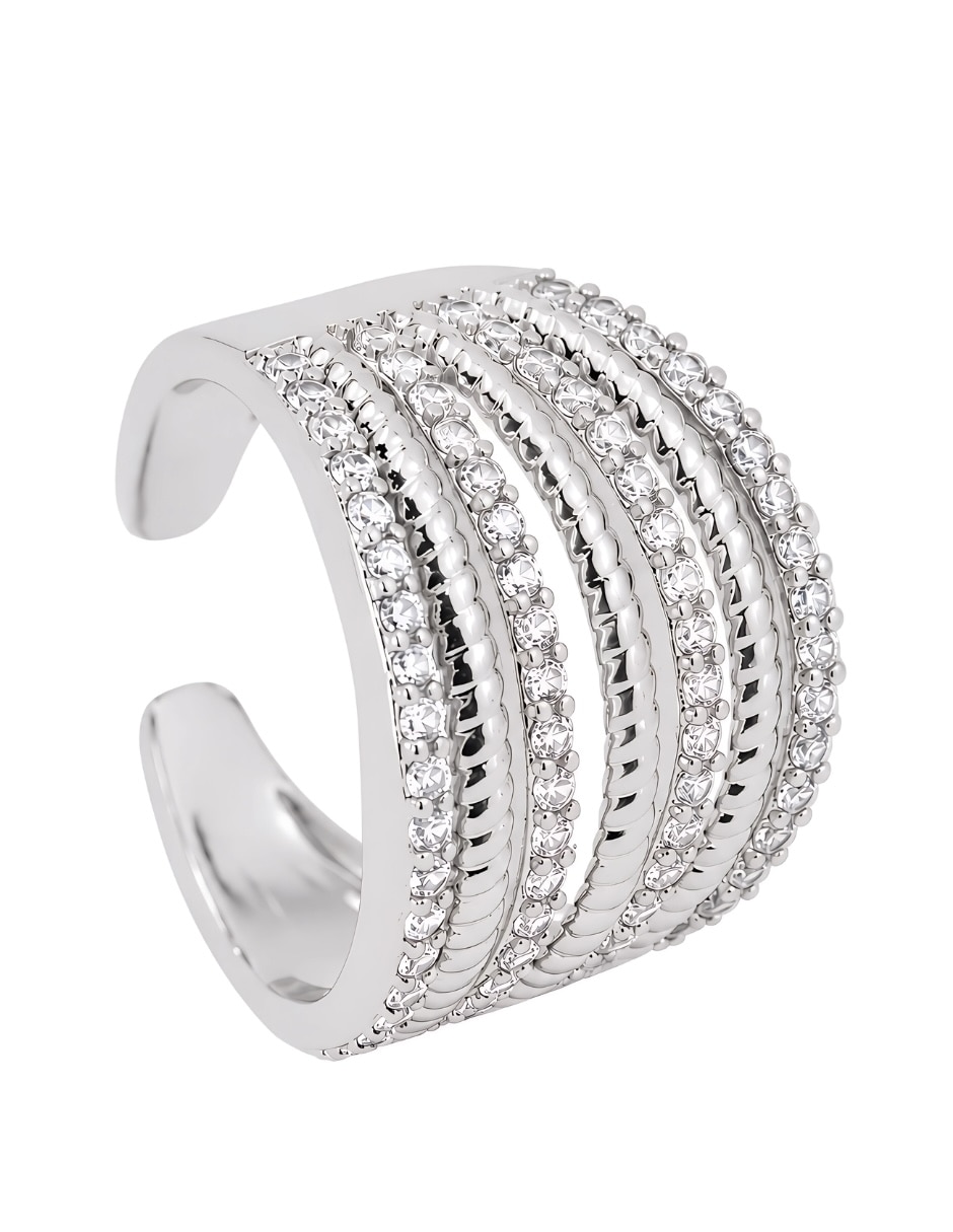 Anillo Yoiko zirconia baño de rodio