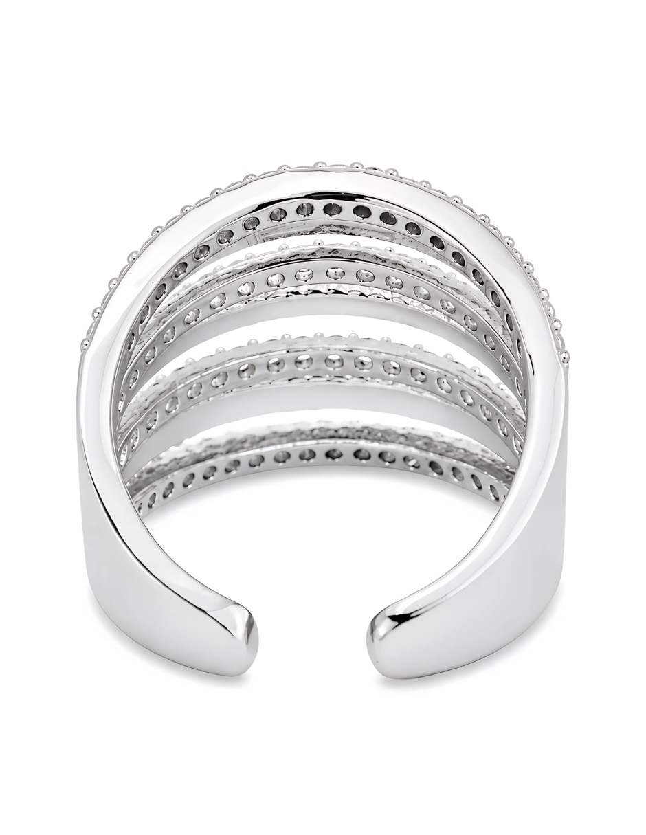 Anillo Yoiko zirconia baño de rodio