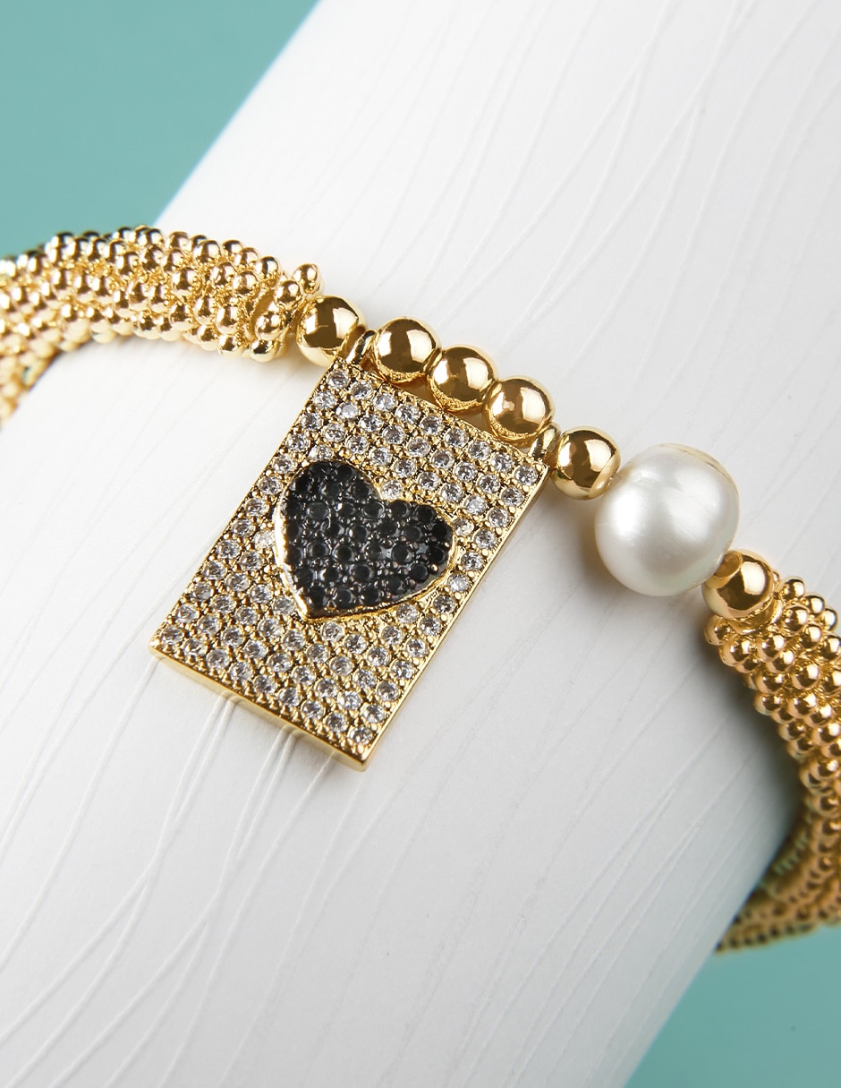 Pulsera yoiko con zirconia noir