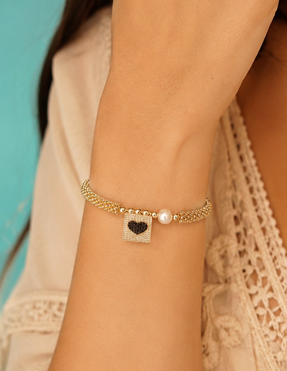 Pulsera yoiko con zirconia noir