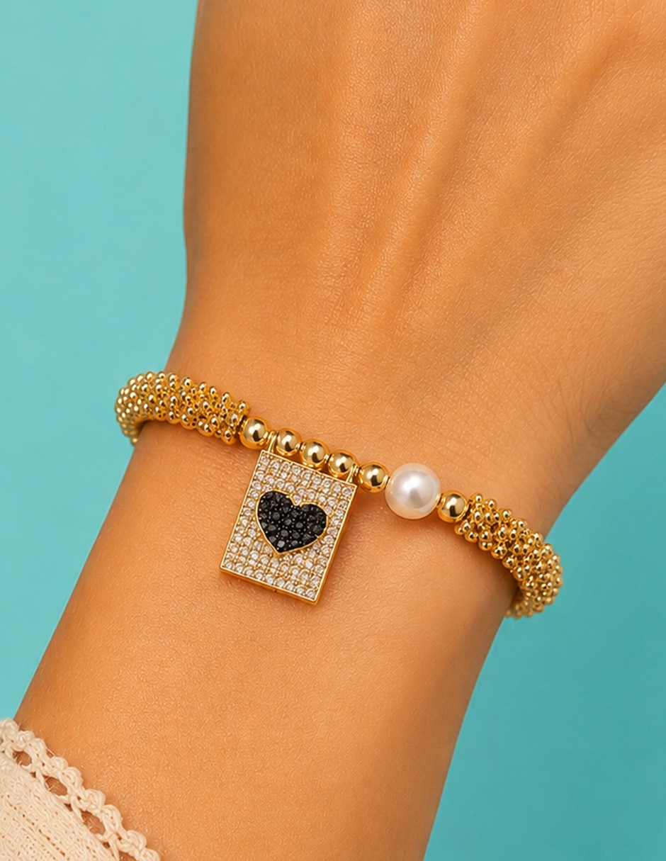 Pulsera yoiko con zirconia noir
