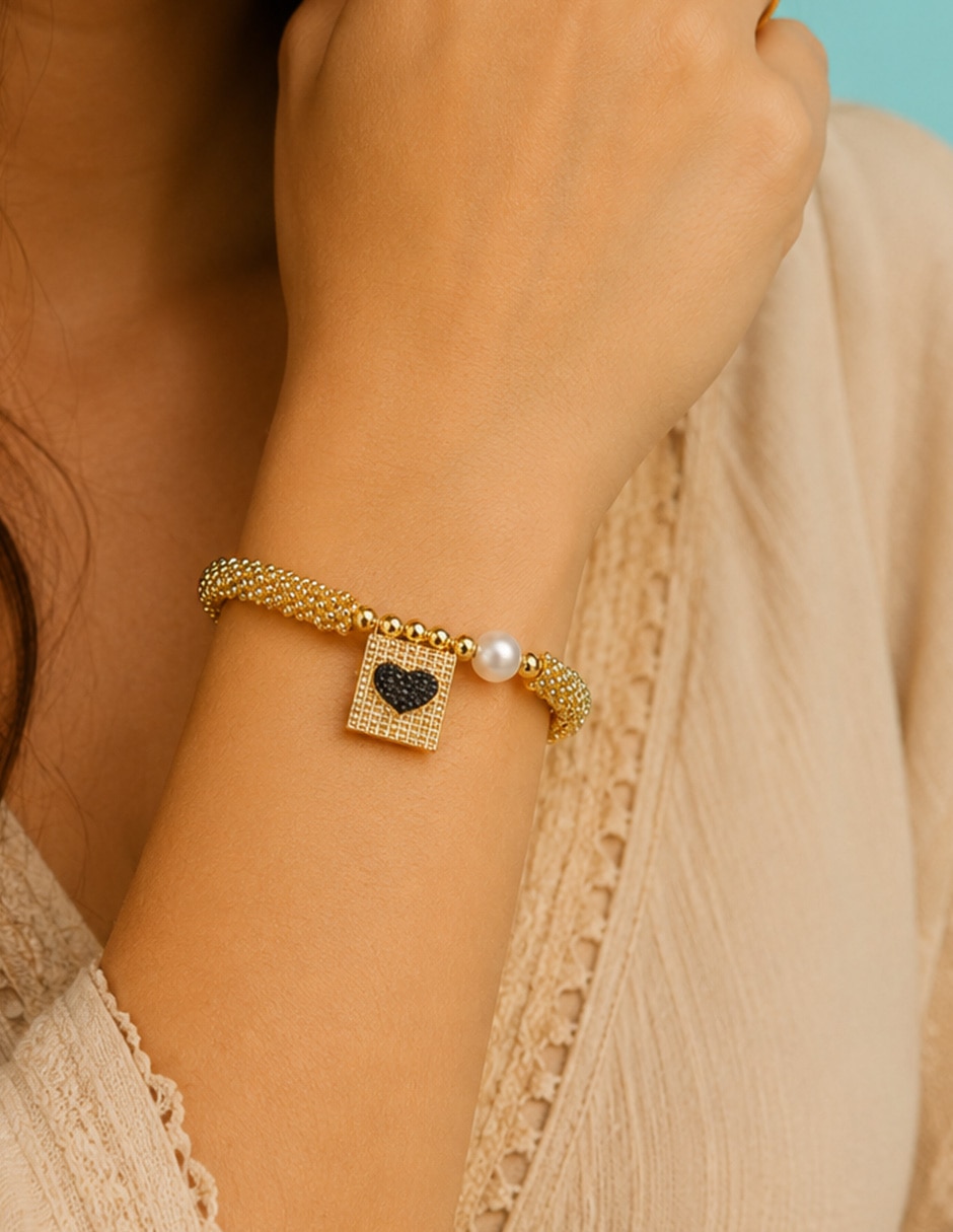 Pulsera yoiko con zirconia noir