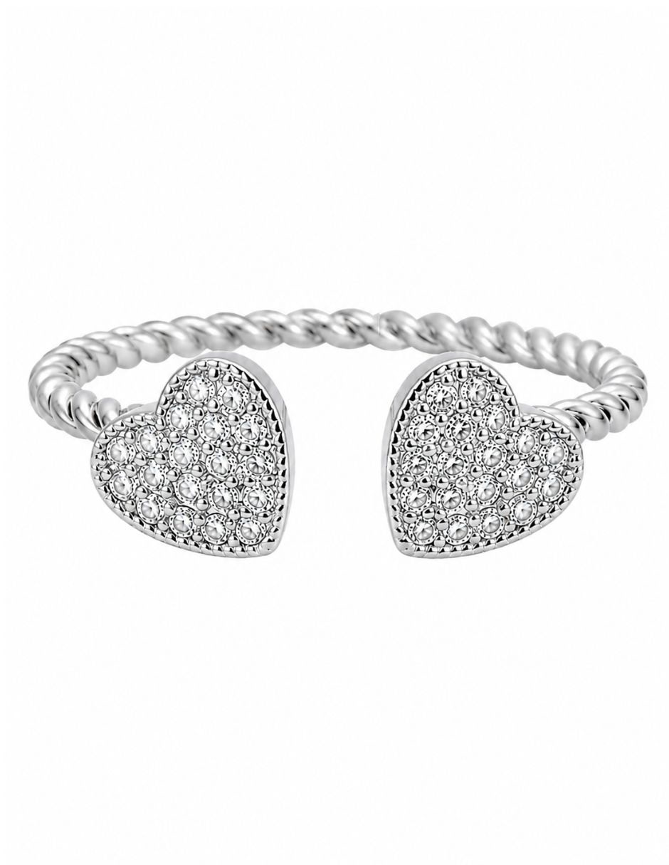 Anillo de corazón yoiko amorette zirconia baño de rodio