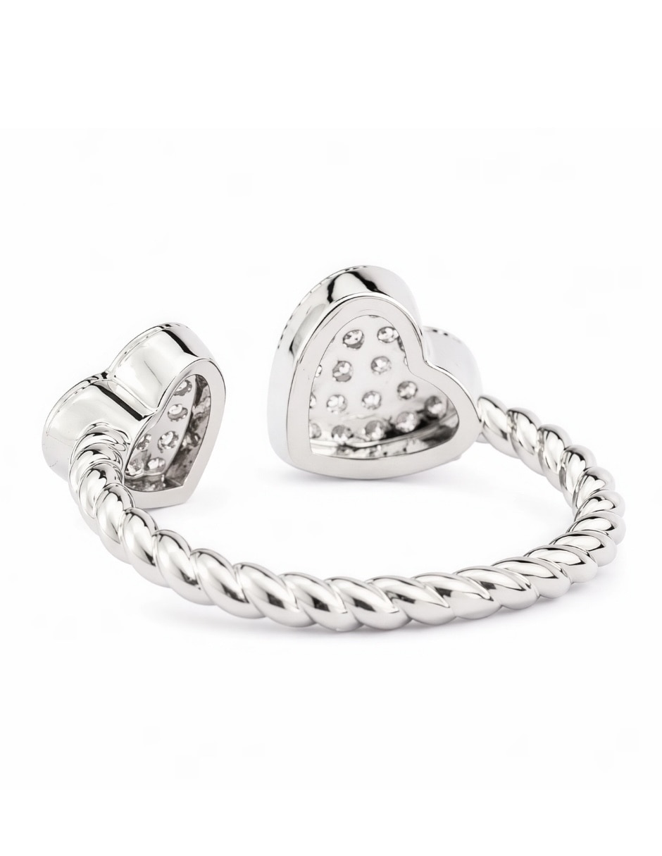 Anillo de corazón yoiko amorette zirconia baño de rodio