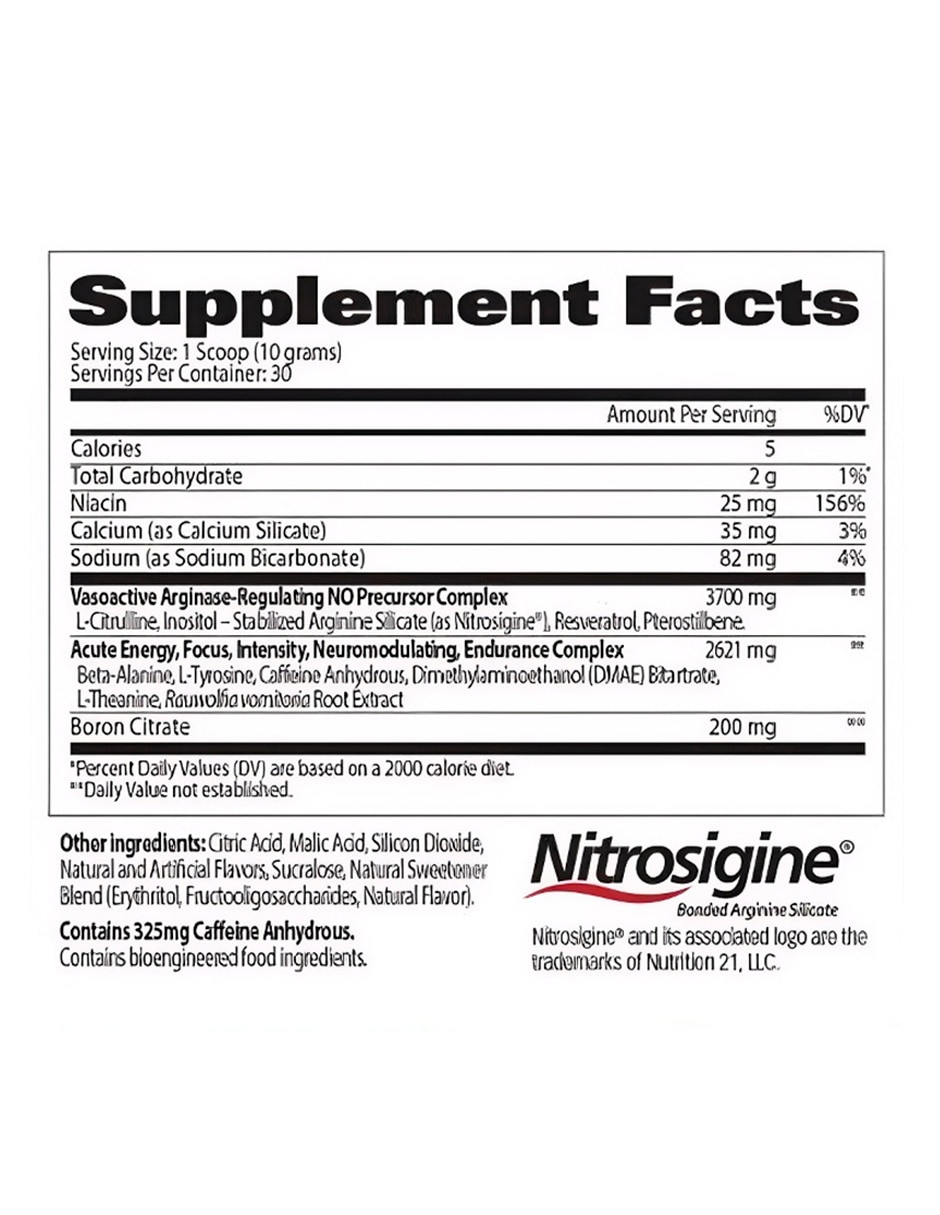 Nitraflex advanced formula 30 serv blue raspberry Genérica con cafeína sabor frambuesa