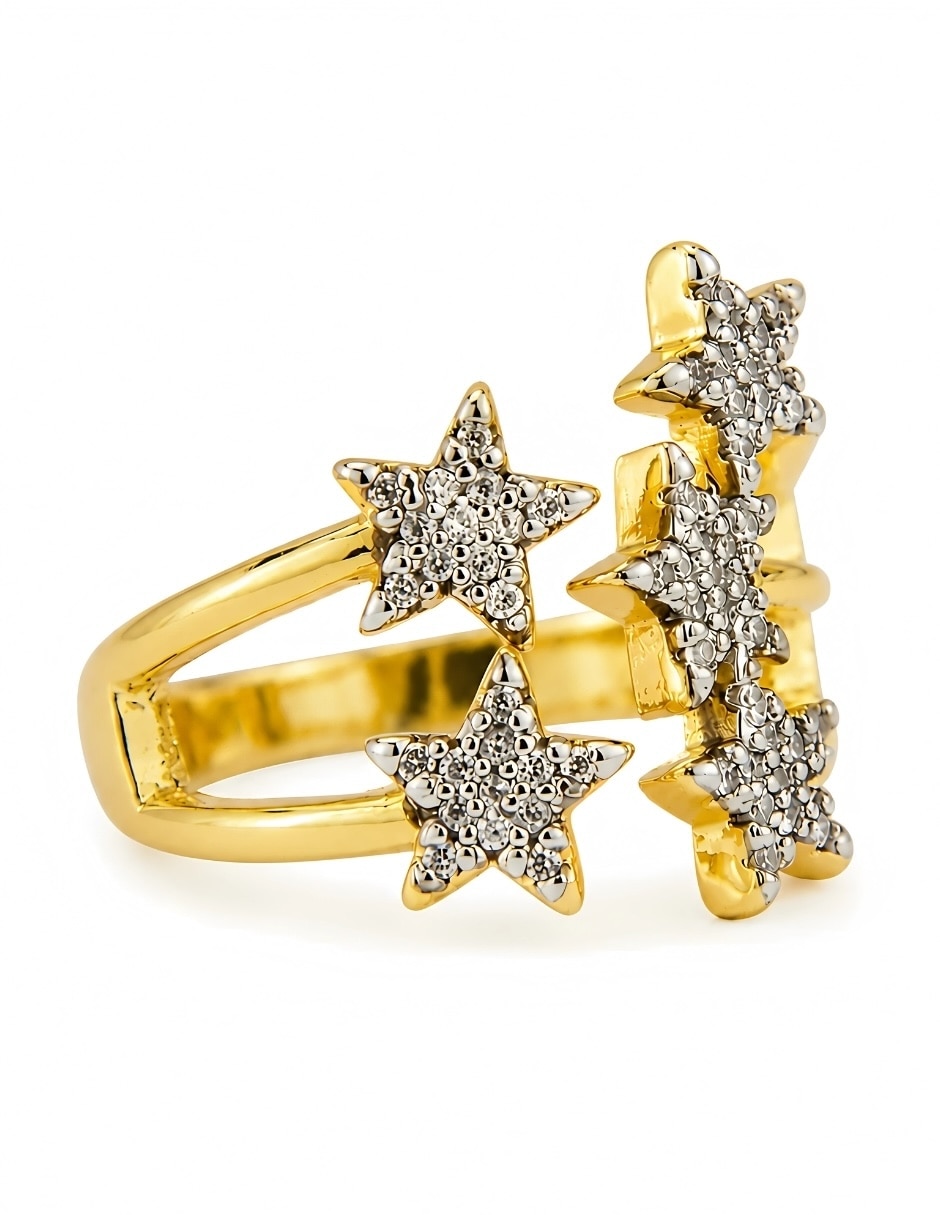 Anillo se estrella Yoiko Stellar baño de oro 18 k