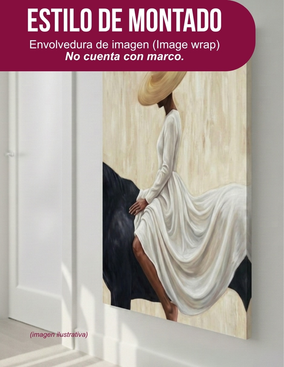 Cuadro decorativo Genérica Impresion en tela Ginete marfil