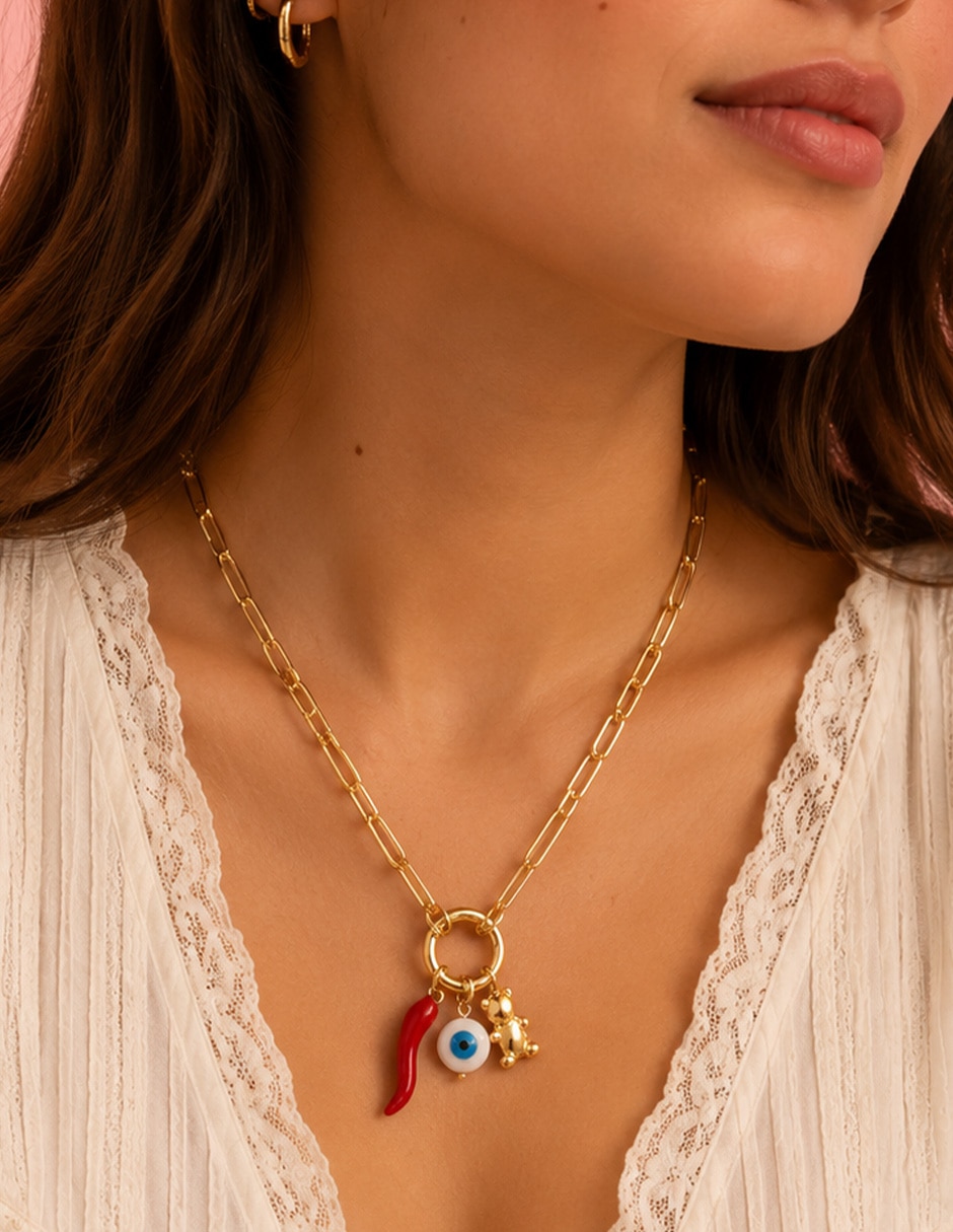 Collar con dije de ojo yoiko talisma
