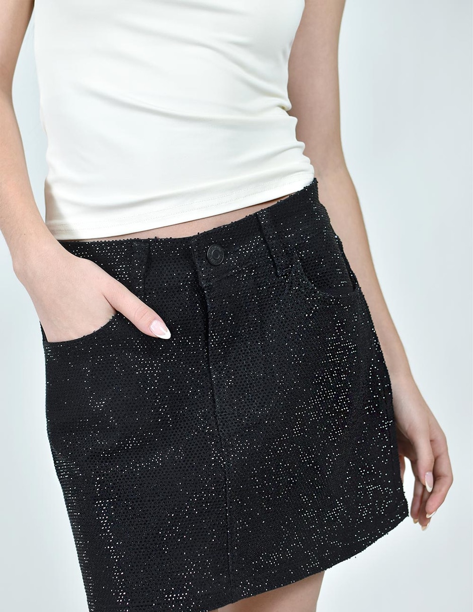 Falda pantalón mini a la cintura alta 3
