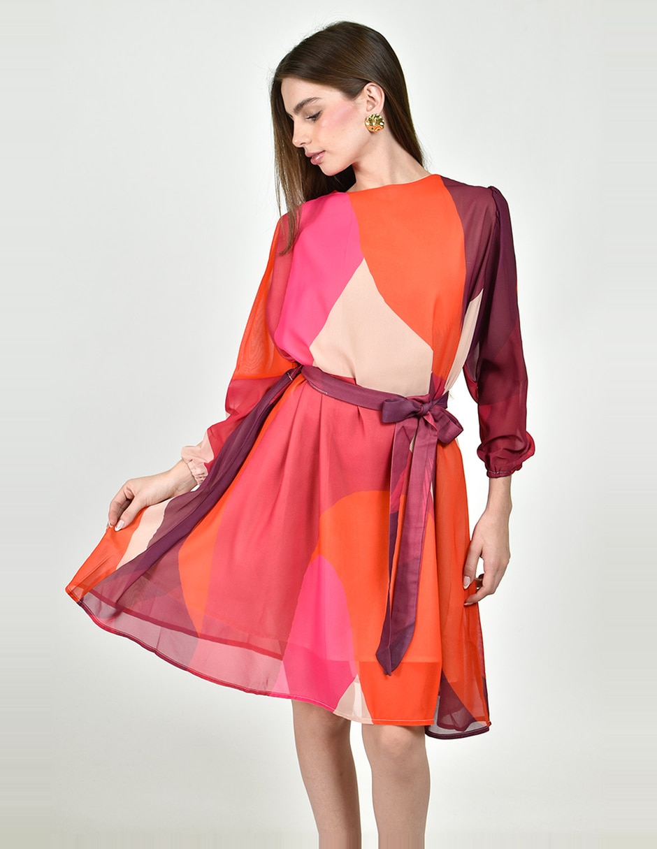 Vestido arriba rodilla casual para mujer 3