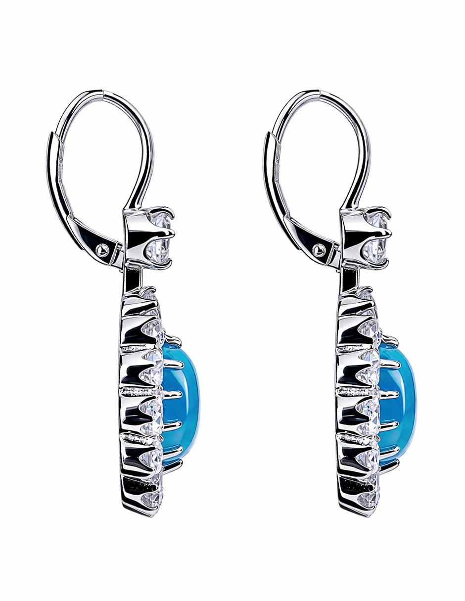 Aretes cortos ovaladados Gladkova Joyería de plata P 925 turquesa