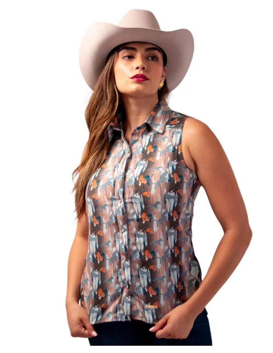 Blusa icy denver manga sin manga para mujer