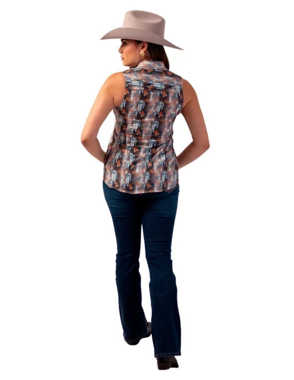 Blusa icy denver manga sin manga para mujer