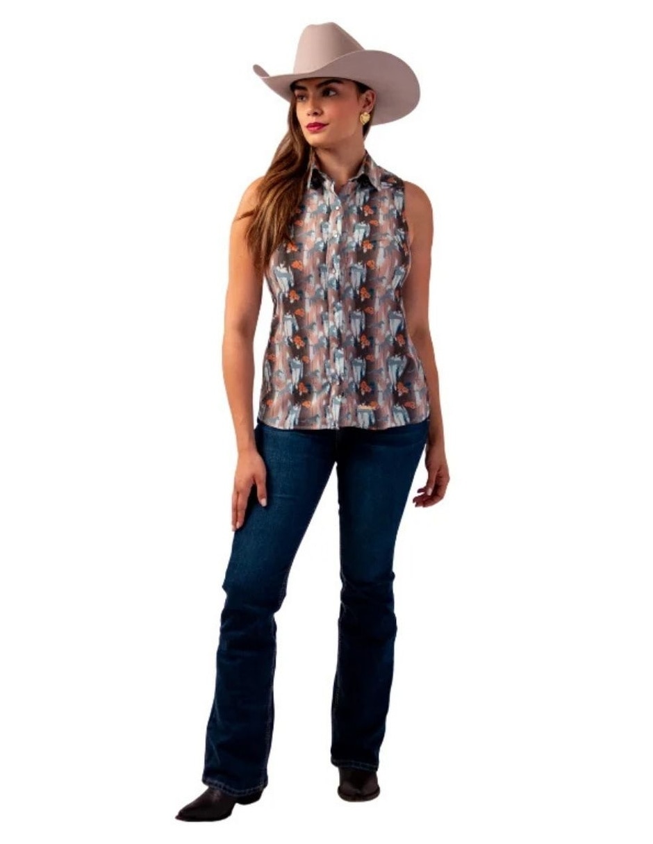 Blusa icy denver manga sin manga para mujer