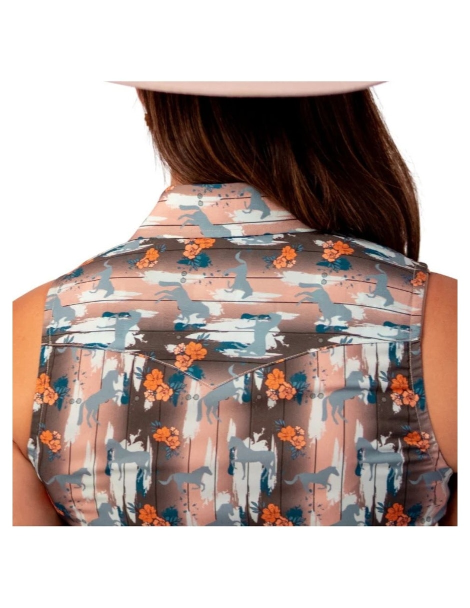 Blusa icy denver manga sin manga para mujer