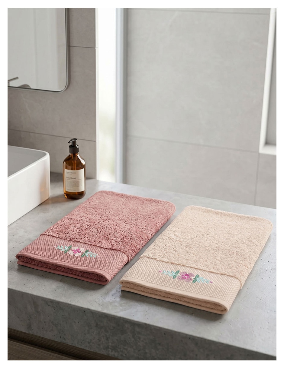 Set de toallas para manos Home Access flor de algodón