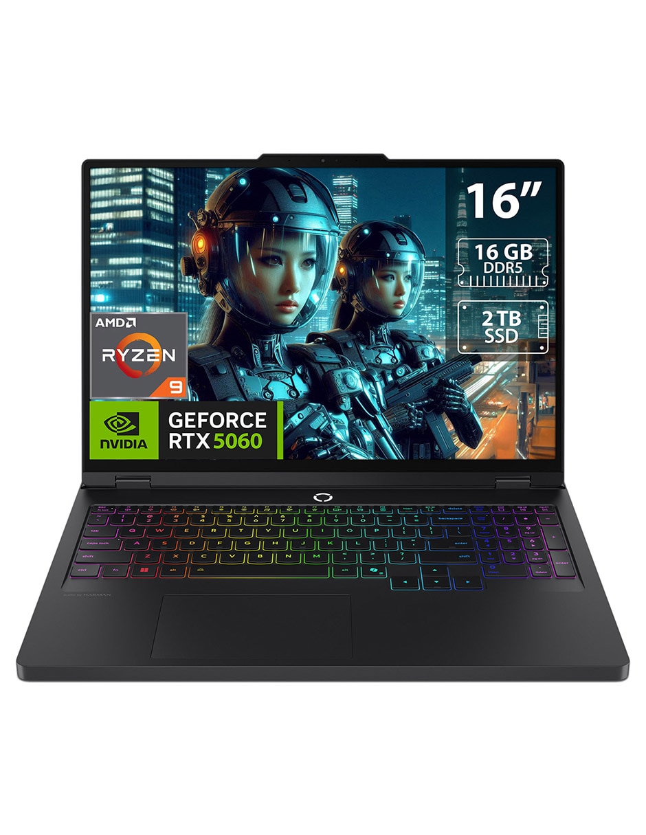 LENOVO Laptop gamer Lenovo Legion Pro 5 16 pulgadas WQXGA AMD ryzen 9 Nvidia Geforce RTX 5060 16 GB RAM 2 TB SSD