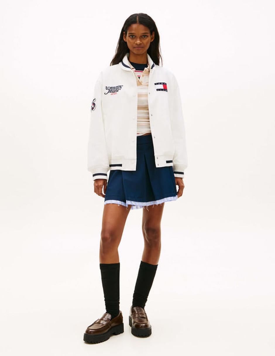 Chamarra casual Tommy Jeans de algodón para mujer