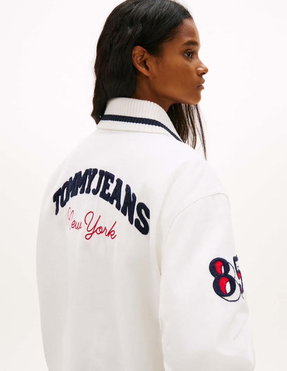 Chamarra casual Tommy Jeans de algodón para mujer