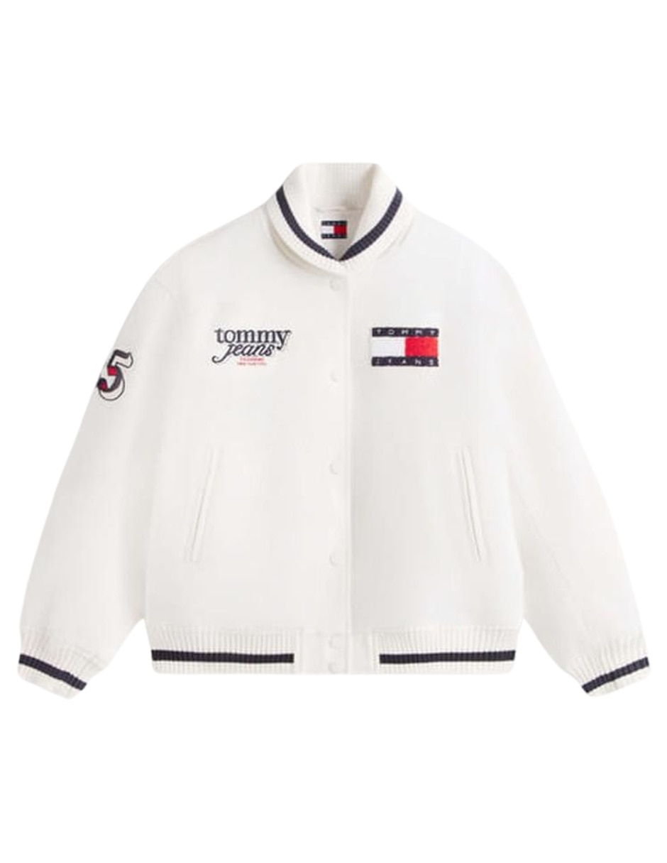 Chamarra casual Tommy Jeans de algodón para mujer