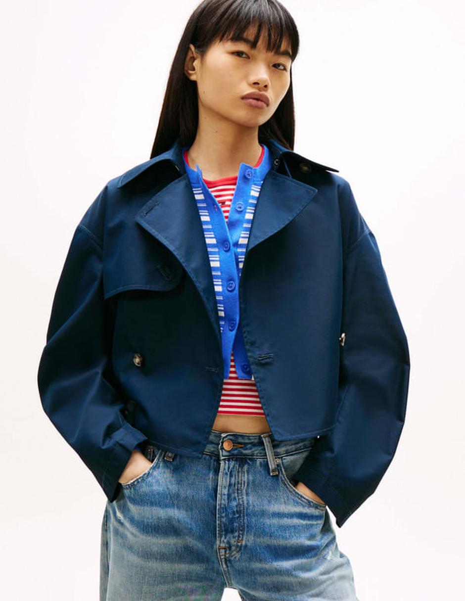 Chamarra casual Tommy Jeans de algodón para mujer