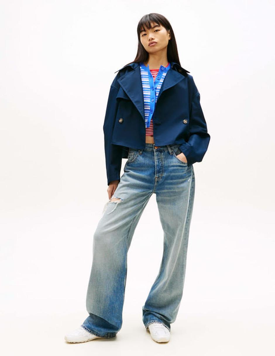 Chamarra casual Tommy Jeans de algodón para mujer