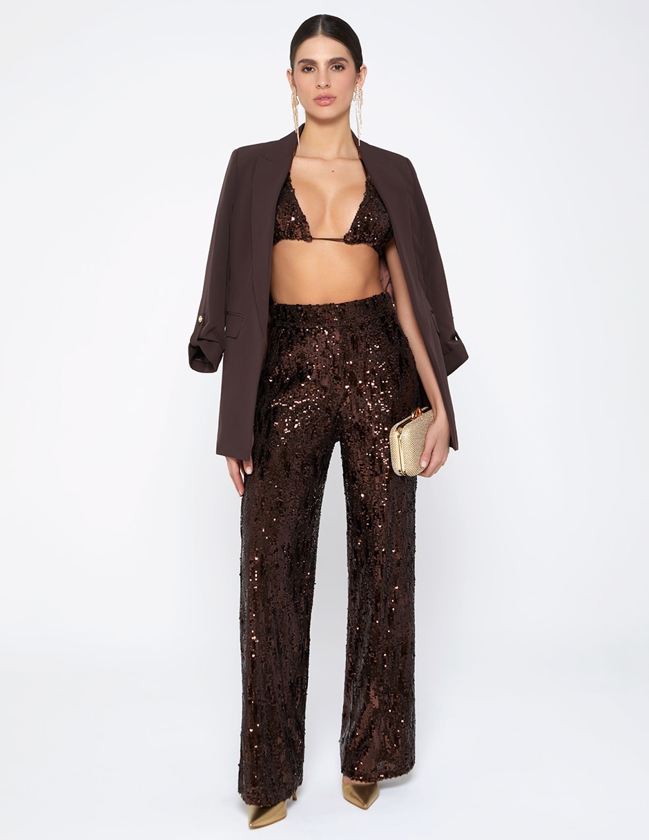 Top studio f cuello con escote escote profundo tirante delgado