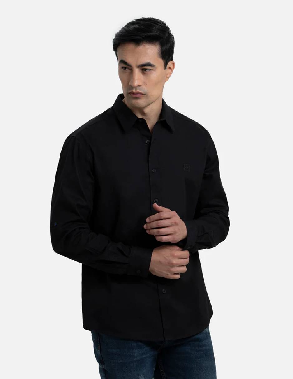 Camisa casual quest q camisa de algodón manga larga para hombre