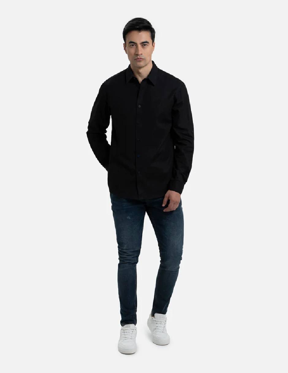 Camisa casual quest q camisa de algodón manga larga para hombre